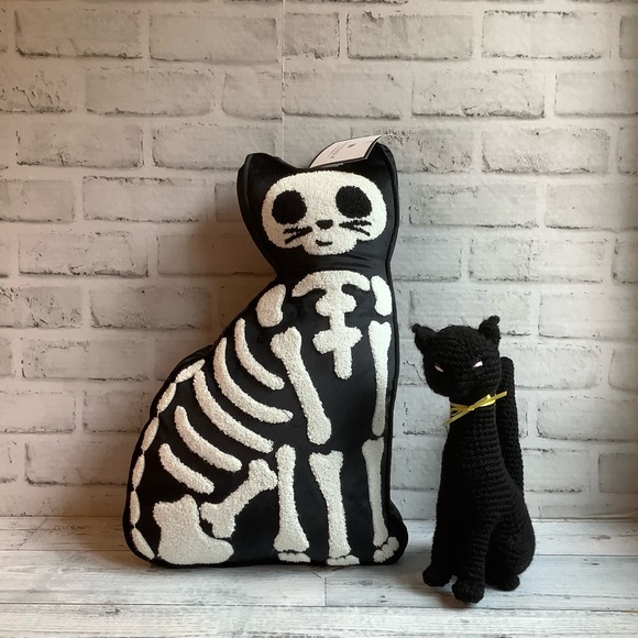 Storehouse Holiday Storehouse 22 Cat Shaped Skeleton Pillow Poshmark